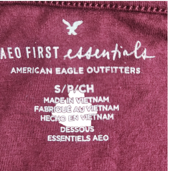 AEO Lace Halter Top Body Suite Burgundy Size Small - Picture 4 of 6